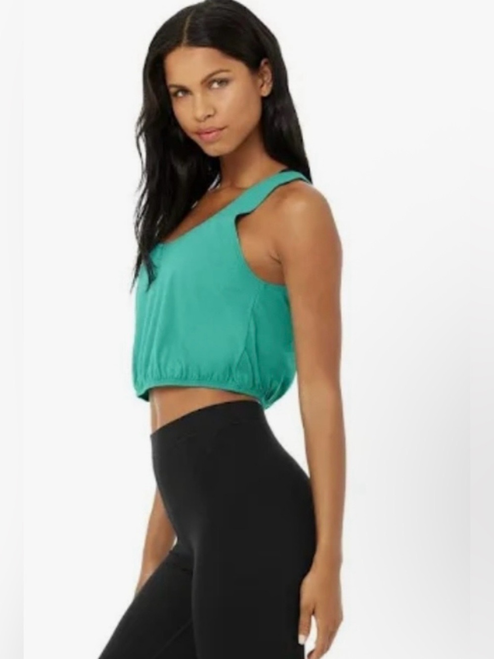 Alo Yoga Cool Breeze Women’s Green Cropped Tank Size XS